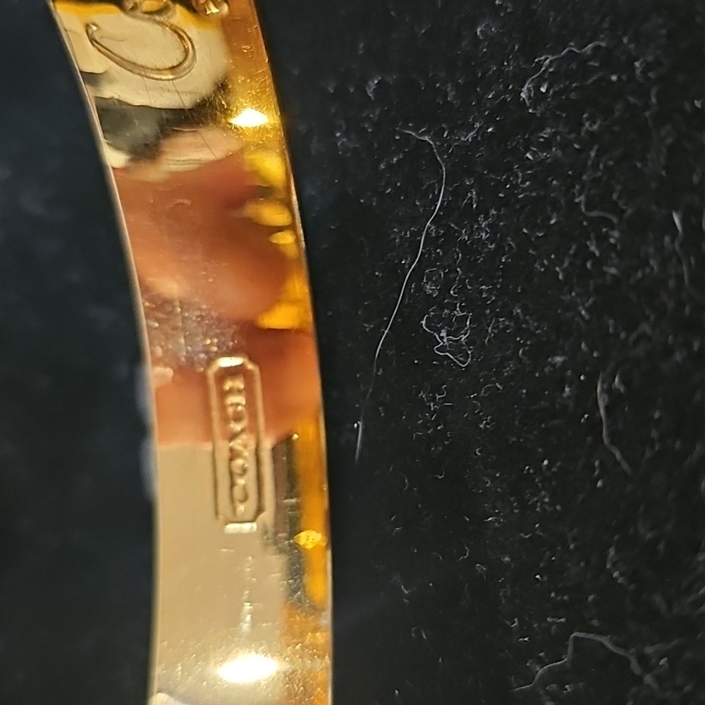 COACH Bangle Bracelet, GOLD TONE, Signature C Embossed - Picture 9 of 16